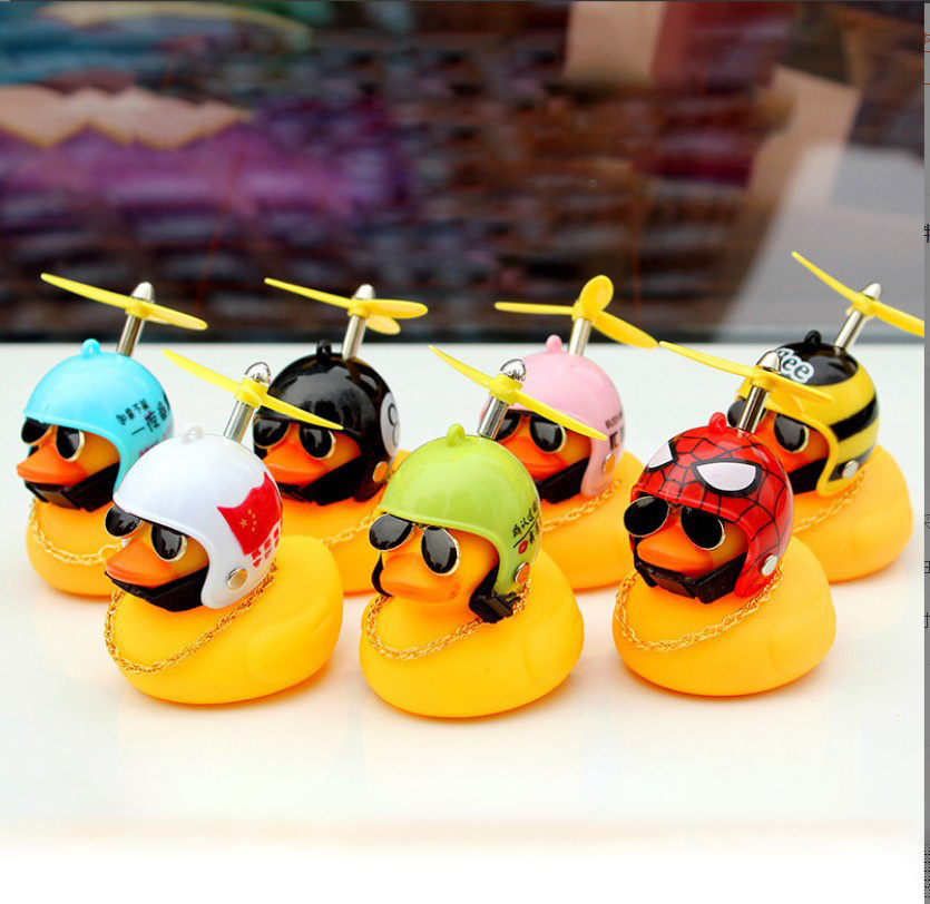 Fashion popular bicycle decoration Wind Rubber Duck Yellow Duck interior accessories for cars and bicycles