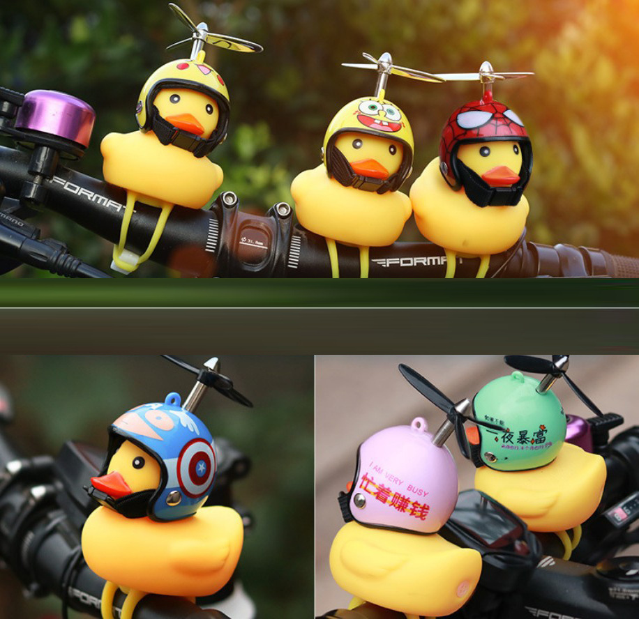 Fashion popular bicycle decoration Wind Rubber Duck Yellow Duck interior accessories for cars and bicycles