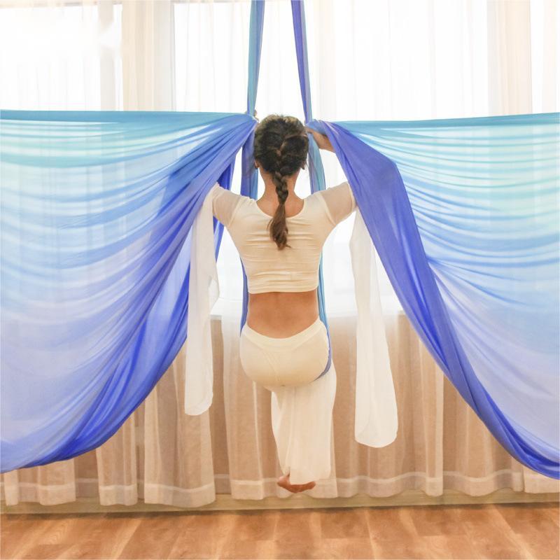 Custom Picture Colorful aerial yoga hammock 5 meter silk yoga swing Equipment set