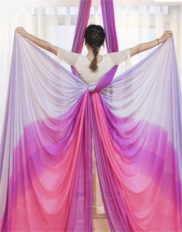 Custom Picture Colorful aerial yoga hammock 5 meter silk yoga swing Equipment set