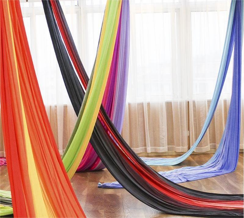 Custom Picture Colorful aerial yoga hammock 5 meter silk yoga swing Equipment set