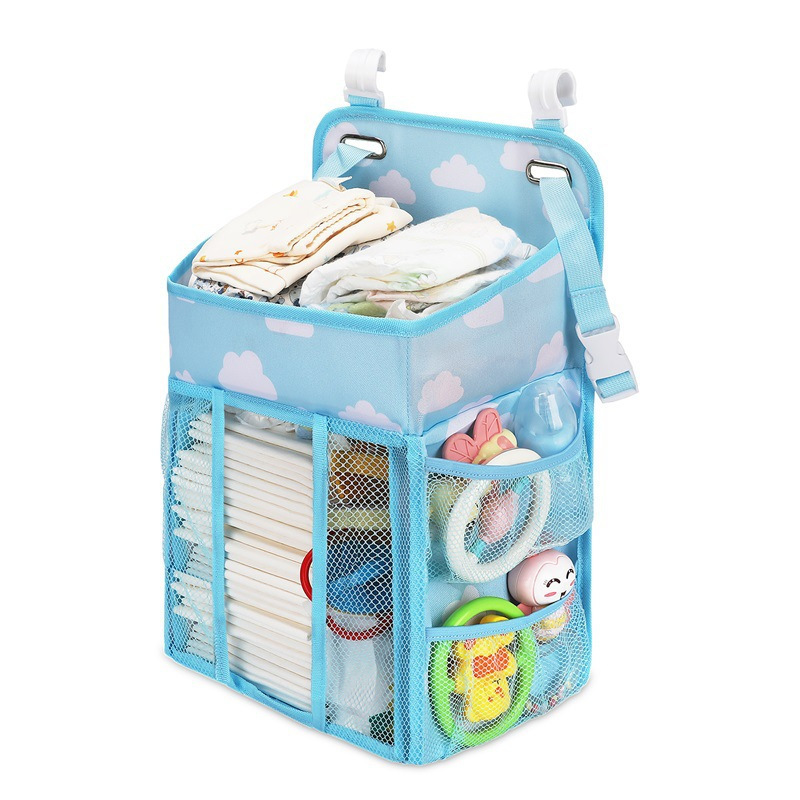 Nursery Nappy Diaper Caddy Organiser Bedside Baby Bed Diaper Hanging Storage Bag Crib Organizer