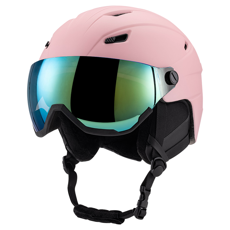 PC shell Integrally-Molded Snowboard Snow Ski Helmet with Goggle for Kid Adult