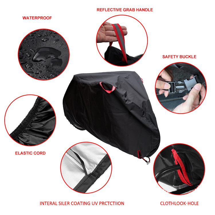 Bicycle Covers for 1 2 3 Mountain Ebike Electric Motor Bikes Outdoor Waterproof Rain Heavy Duty Bike Cover with Storage Bag