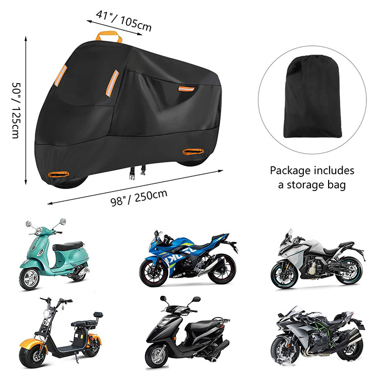 210D 300D 420D Outdoor Indoor Scooter Shelter Waterproof  Rainproof Protection 4 Reflective Strips Bike Bicycle Motorbike Cover