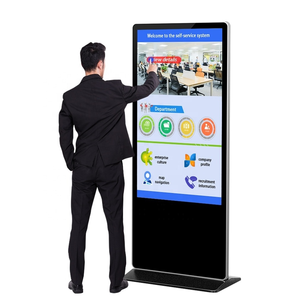 43 49 55 65 inch indoor vertical touch screen floor standing kiosk totem LCD advertising display digital signage screens