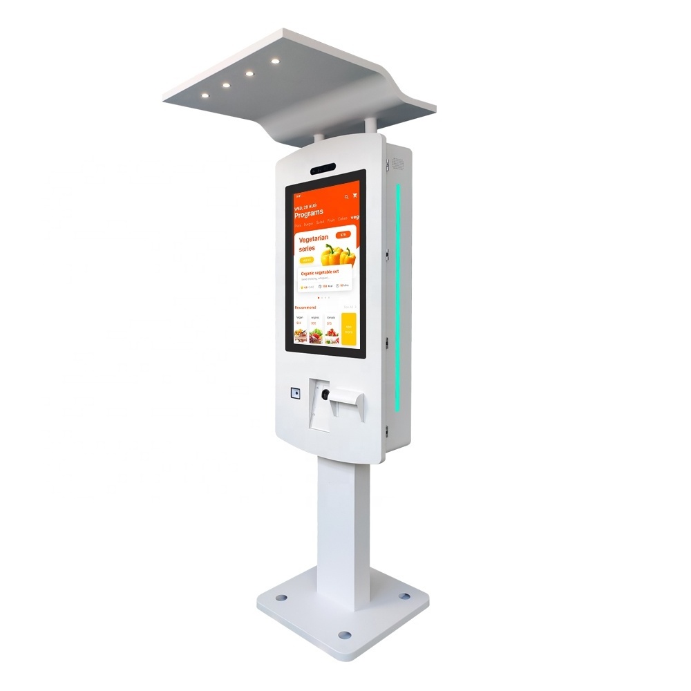 Outdoor self ordering checkout floor stand cashless payment touch screen kiosk self service machine for parking lot