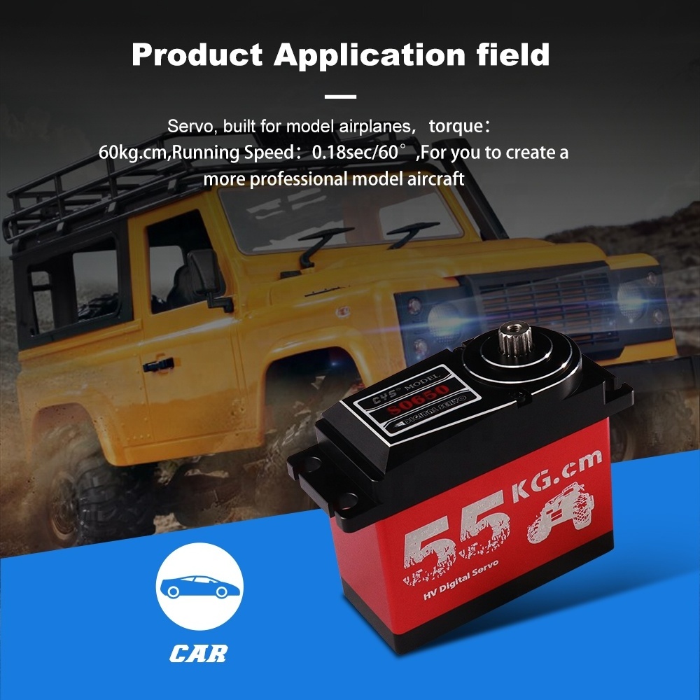 CYS-S0650A 60KG Full Metal Case High Torque Steel Gear Digital Waterproof RC Servo with DC Motor for 1/5 RC Car