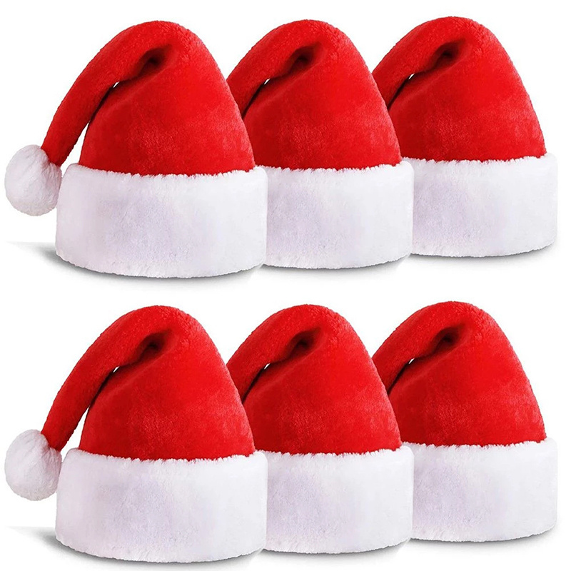 Wholesale Christmas Decoration Plush Christmas Hats Claus Hat Santa Hat Christmas For Adults