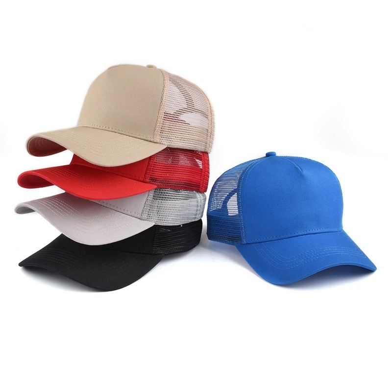 Wholesale Custom Embroidery Baseball Trucker Hats Blank Distressed Baseball Hats Hip Hop 5 Panels Blank Mesh Trucker Hats