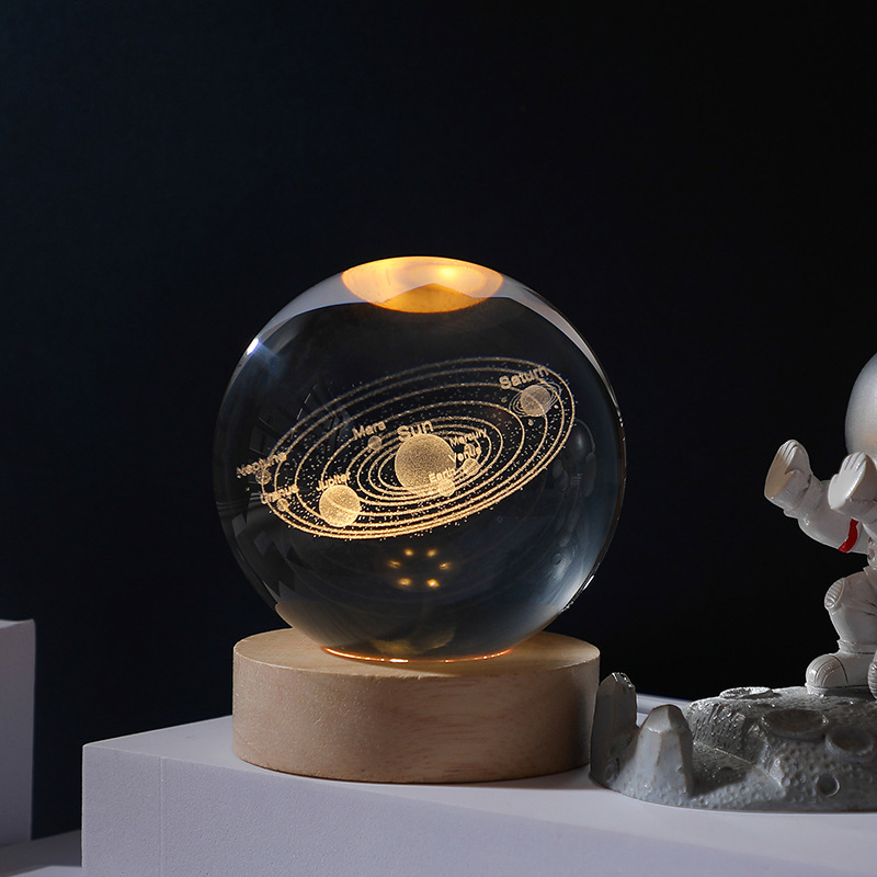 Wholesale Night Light 3d Interior Crystal Ornament Small Crystal Ball Luminous Night Light Ball With USB