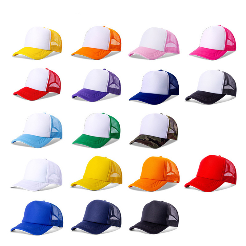 Quick Shipping Stock Blank Mesh Foam 5 Panels Kids Baseball Trucker Hat