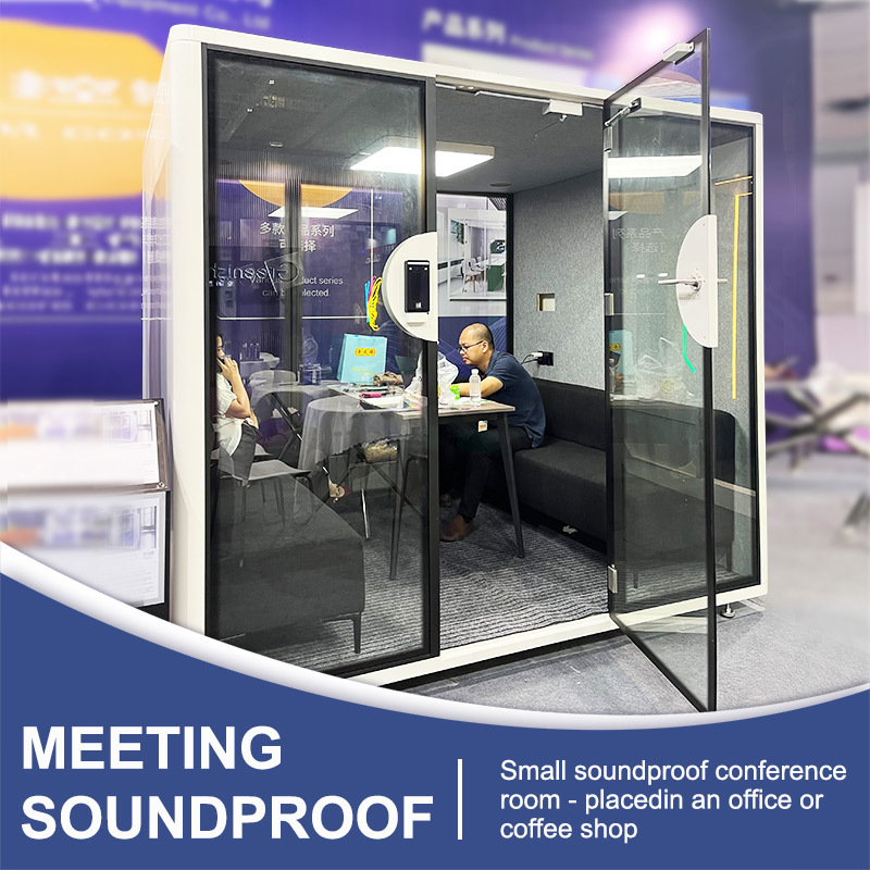 Portable privacy silence phone booth acoustic work pod sound proof booth phone movable soundproof booth meeting room office pod