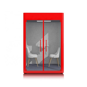 Customizable Office Glass Pod Private Silence Phone Call Booth  Office Meeting Pods With Soundproof Fireproof Blanket