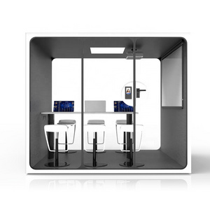 London Customized Office Pods High-Quality  Sound Proof Wall Panels Professional 6 People Soundproof Box Talking Room