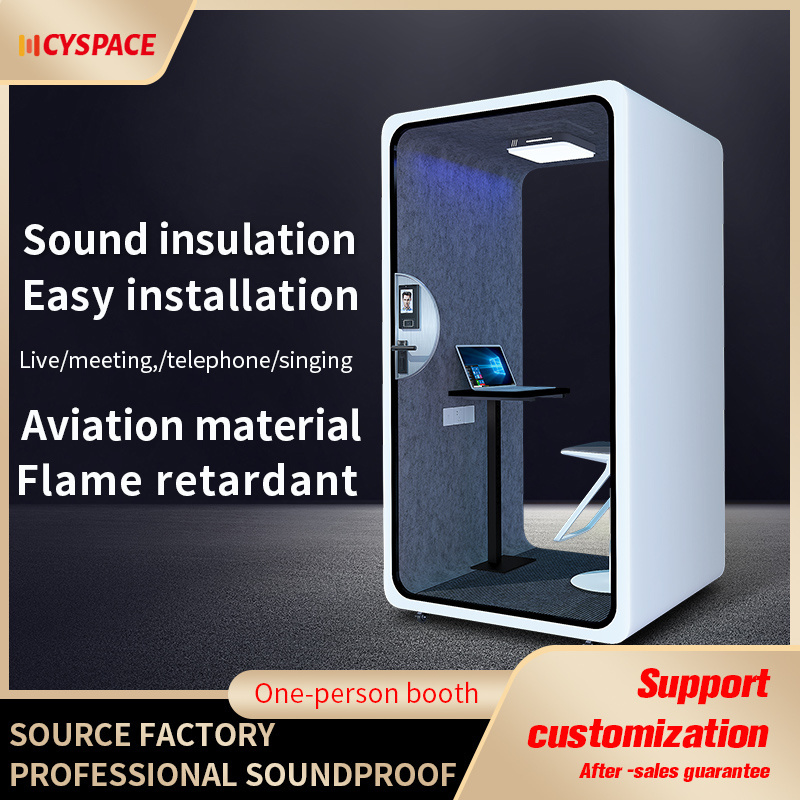 CYspace Popular Design Modern Soundproof Glass Wall 6 Persons Large Size Outdoor Office Pods Phone Booth Cabin House