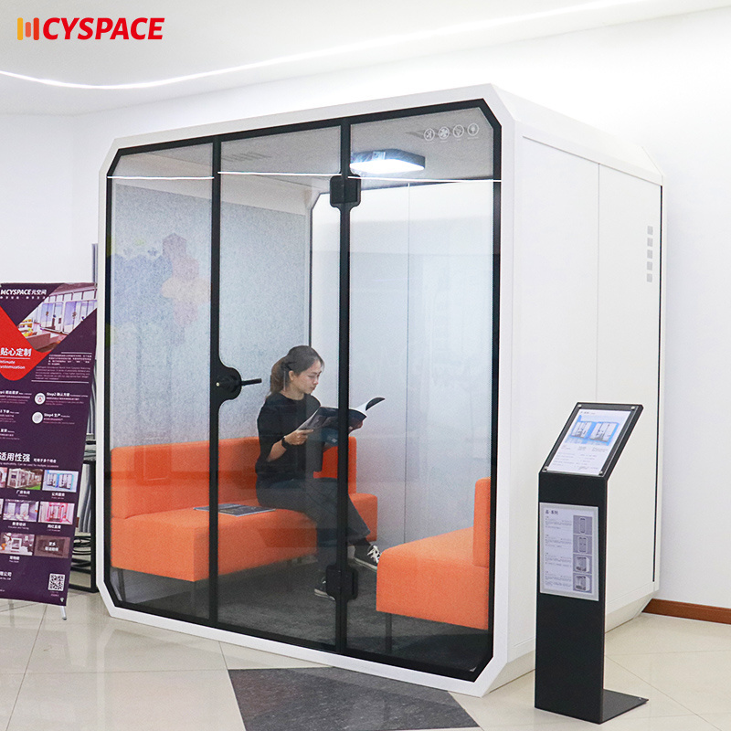 Portable privacy silence phone booth acoustic work pod sound proof booth phone movable soundproof booth meeting room office pod