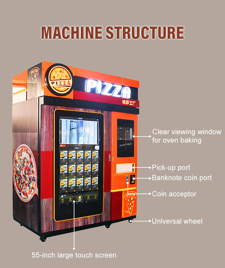 Designed portable product pizza making vending machine fast food fully automatic pizza vending machine