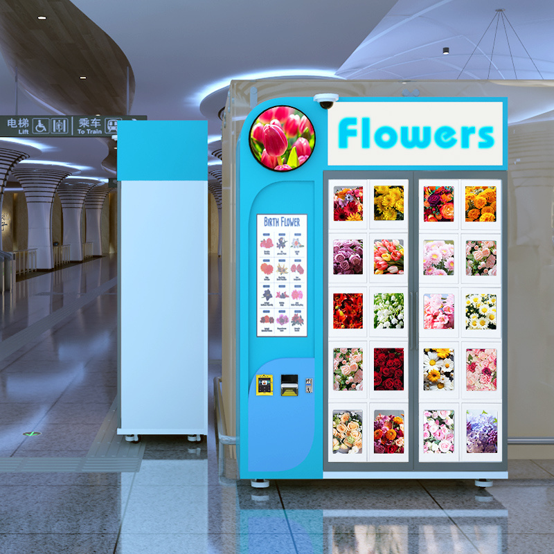 China refrigerated flower bouquets vending machine automatic fresh flowers vending machines sale