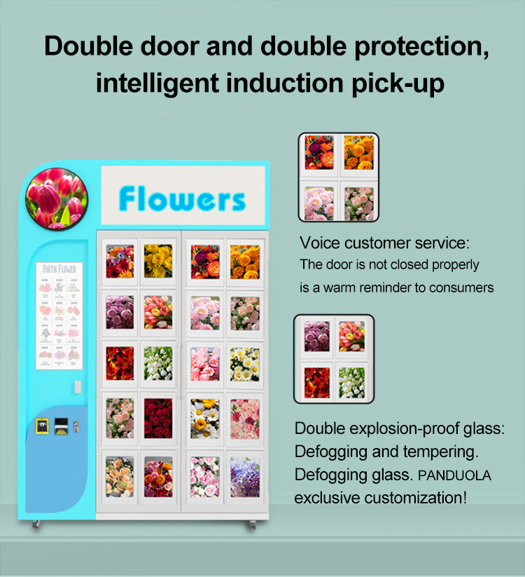 China refrigerated flower bouquets vending machine automatic fresh flowers vending machines sale