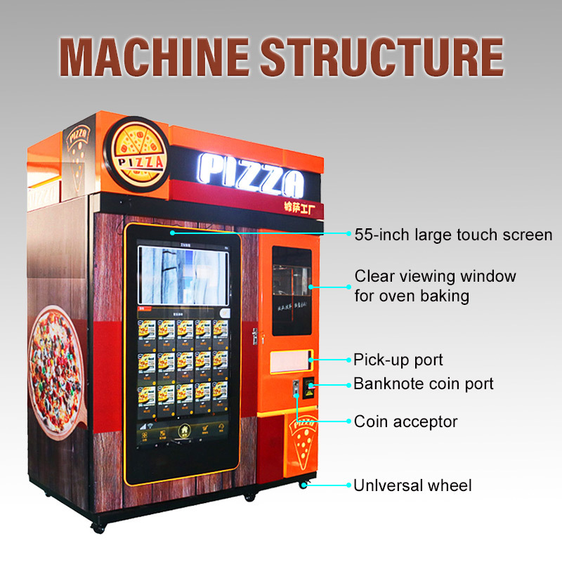 Fully automatic europe touch screen pizza vending machine hot fast food pizza vending machine for sale