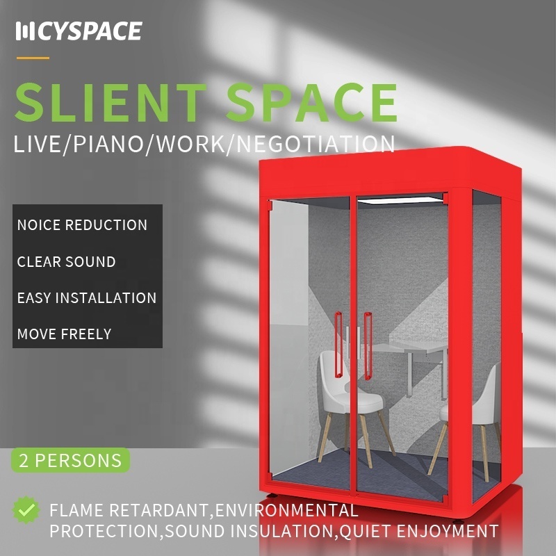 Customizable Office Glass Pod Private Silence Phone Call Booth  Office Meeting Pods With Soundproof Fireproof Blanket