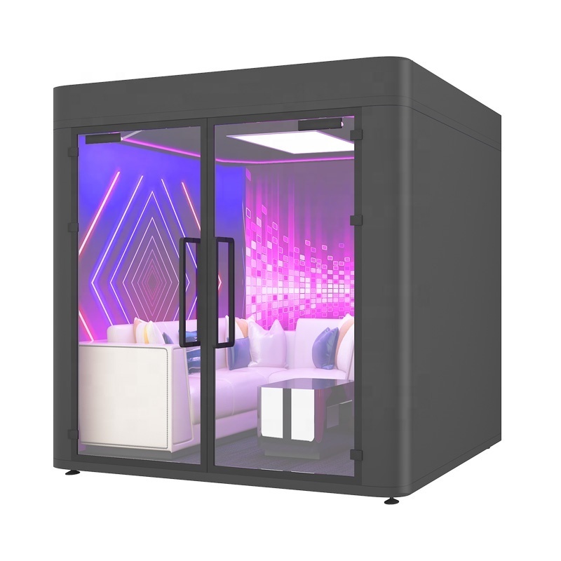 Soundproof Room Divider For Dance Studio Professional Working Music Sound Proof Room 3 Sides Glass Soundproofed Booth