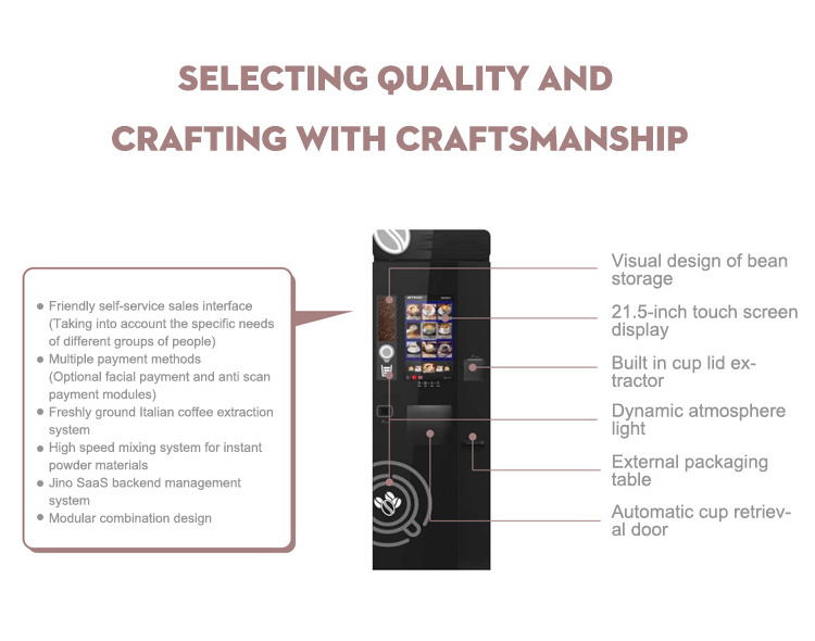 Coin operated coffee vending machine fully automatic coffee and tea vending machine with bill acceptor