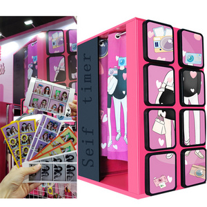 Portable Photobooth Party 21.5 Inch Digital Selfie Photo Booth Kiosk With Printer Photo Printing Kiosk Booth Vending Machine