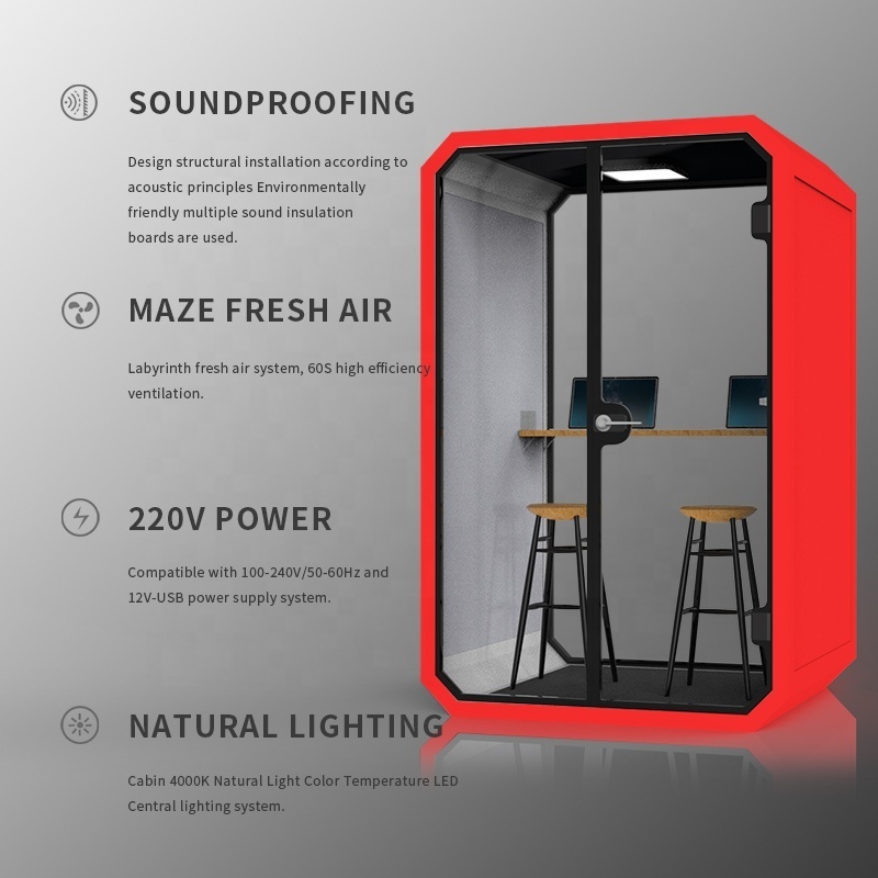 Portable Acoustic Workstation Calling Phone Modern Booth Prefab Studio Office Pod Work Sound Proof  Aluminum  Drum Booth