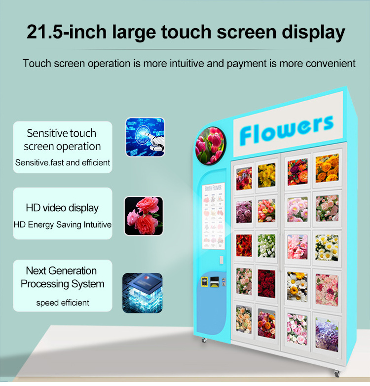 New trend automatic subway single roses flower vending machine new flower vending machine for fresh flowers bouquet