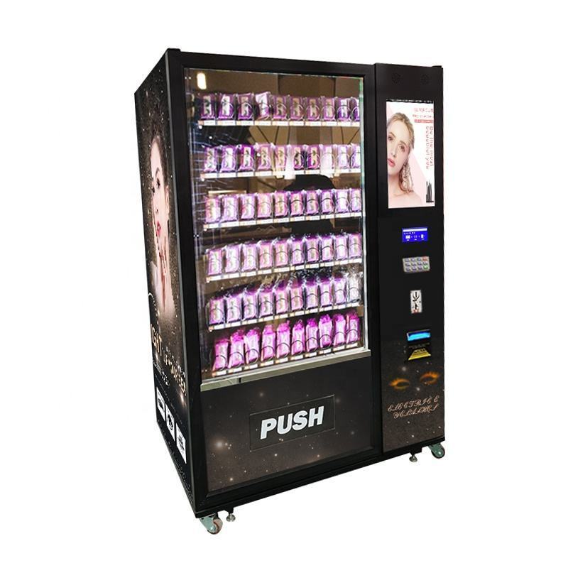 Nail art vending machine makeup cosmetic eyelashes hair vending machine with touch screen