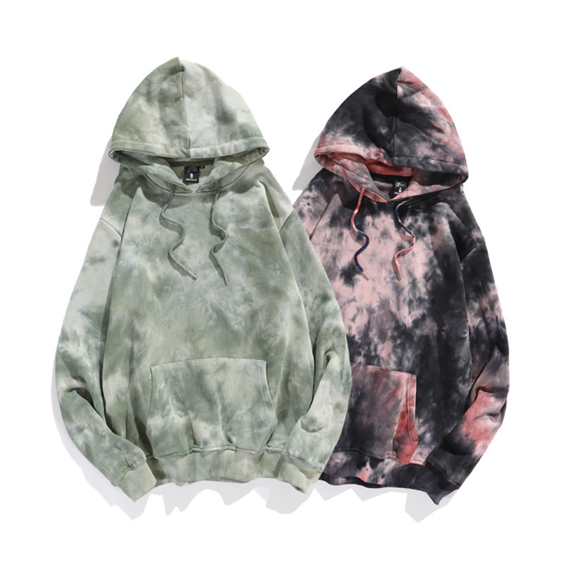 380 Gsm Blank Custom Logo Unisex Oversized Plus Size Cotton Tie Dyed Men's  Hoodie