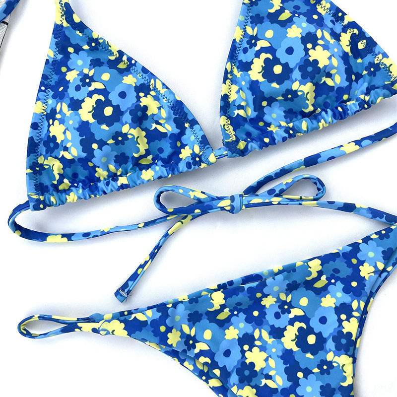 sexy micro bikinis wholesale Two Pieces Swimwear women custom printing thong custom logo fitness swimsuit