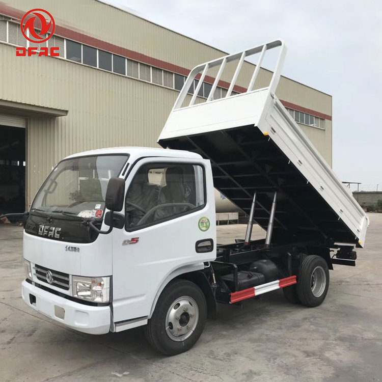 Cheap 82HP 6 Wheeler 4x2 Dong Feng 4.1m Mini Light  Flatbed Dump Cargo Van 5 Tons Trucks Price For Sale