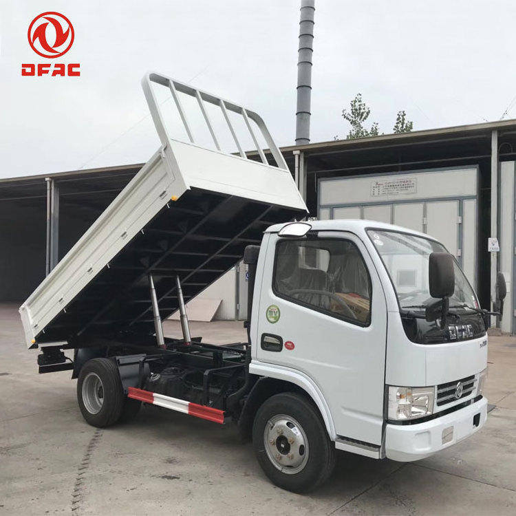 Cheap 82HP 6 Wheeler 4x2 Dong Feng 4.1m Mini Light  Flatbed Dump Cargo Van 5 Tons Trucks Price For Sale