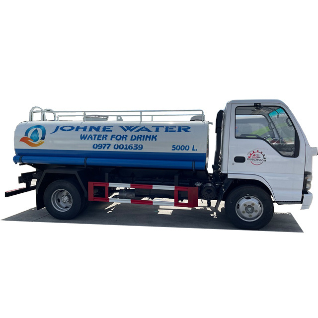 Isuzu 4x2 5000L stainless steel drinking water tanker food grade water transporter for sale