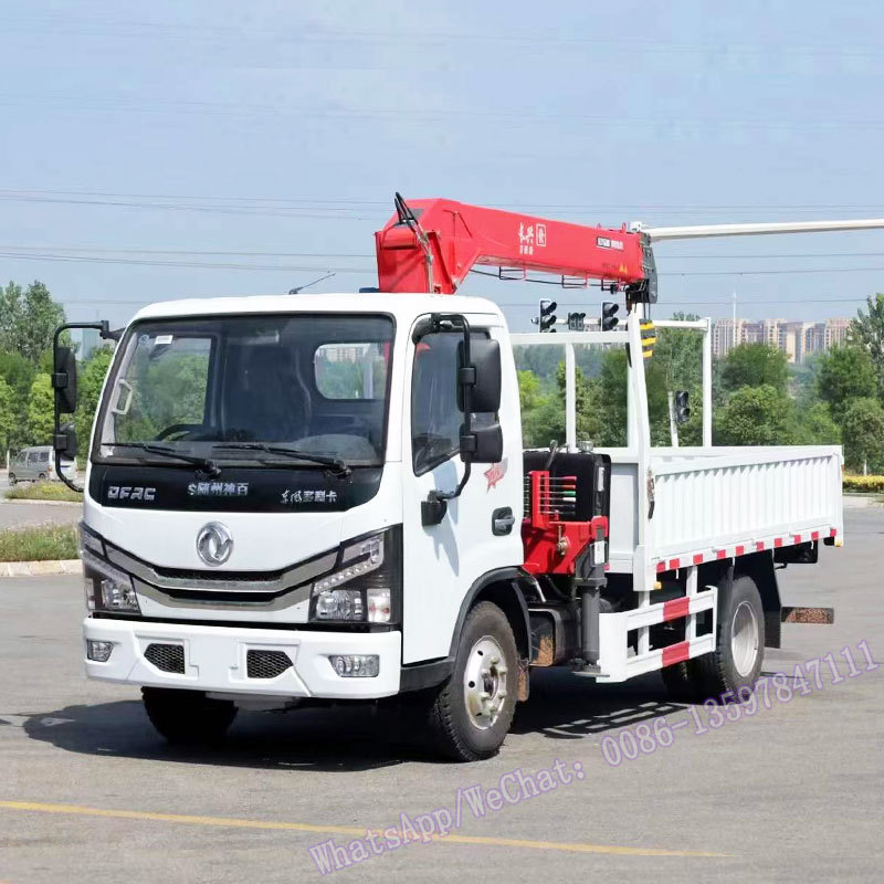 3.2T 5t Telescopic Boom Self Loader Truck Mounted Crane Dongfeng  with High Jack  Small Lift Crane