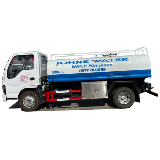 Isuzu 5000 L stainless steel emergency water truck Potable water transport tank truck for sale