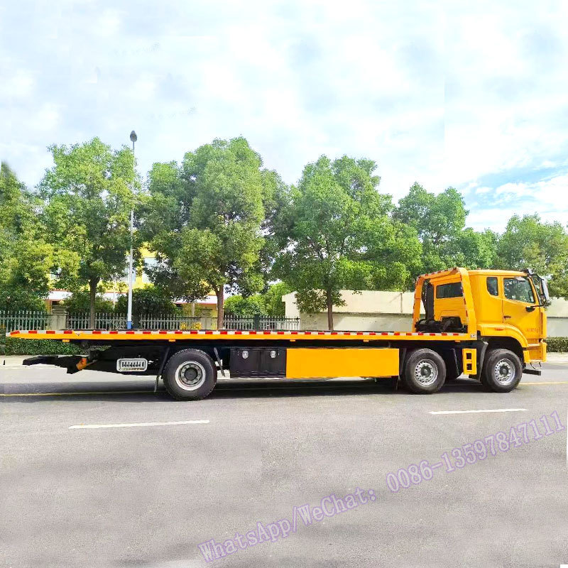 New 6x2 Hydraulic Flatbed Tow Truck with Crane 22Ton 12Ton 16Ton Boom Crane Wrecker Tow Truck on sale