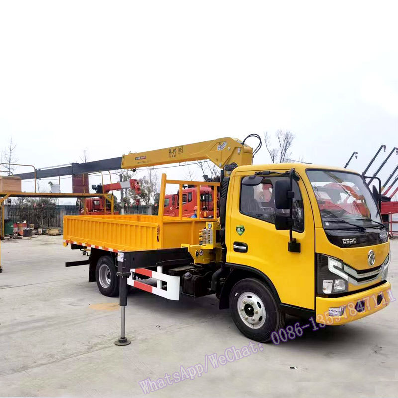 3.2T 5t Telescopic Boom Self Loader Truck Mounted Crane Dongfeng  with High Jack  Small Lift Crane