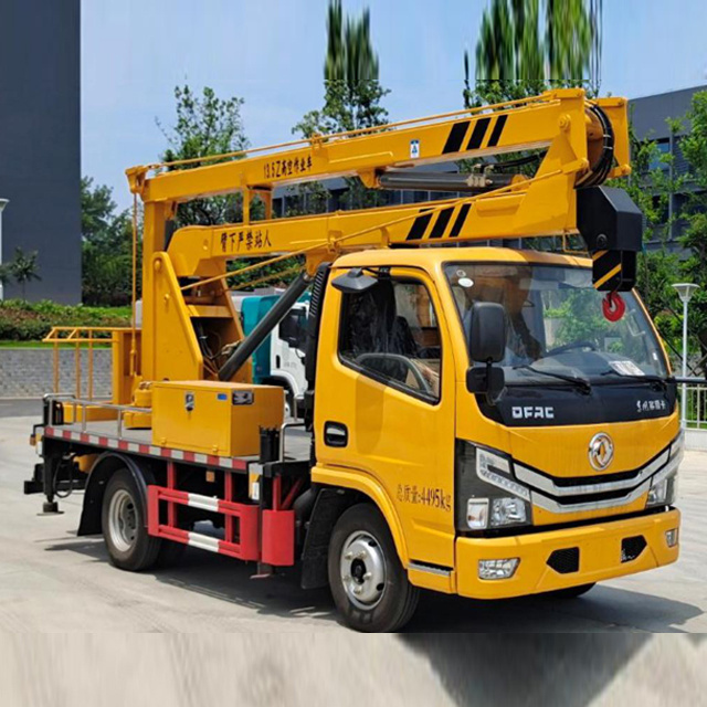 New Dongfeng 13m, 16m, 18m single row aerial folding arm lifting platform truck/aerial crane bucket truck