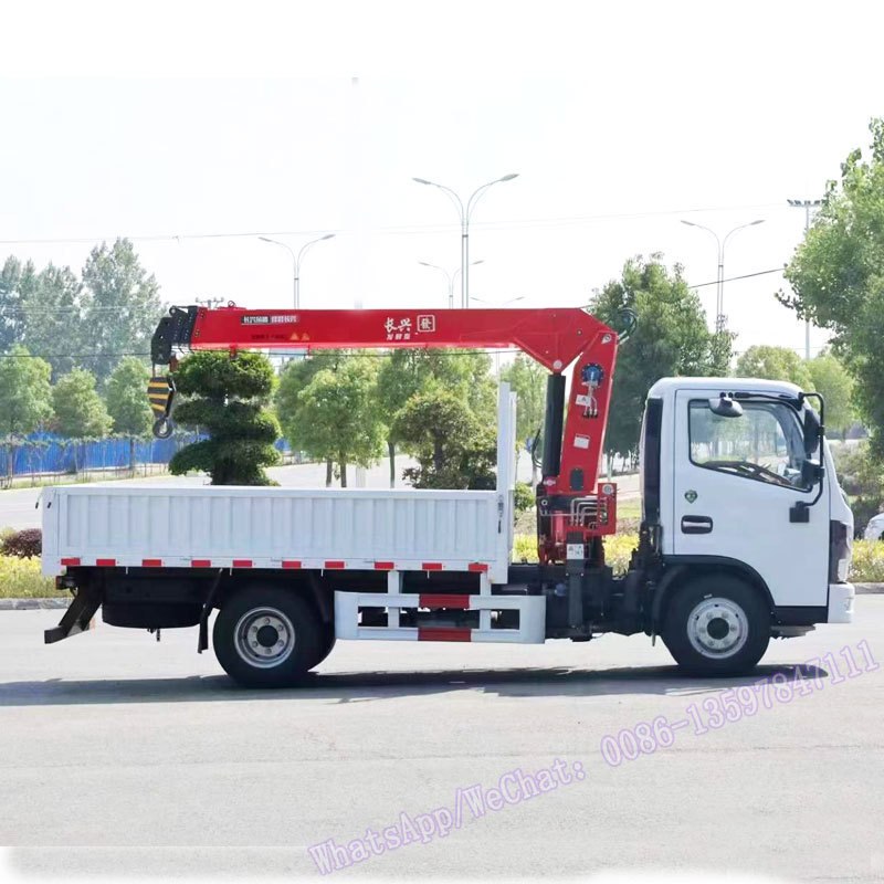 3.2T 5t Telescopic Boom Self Loader Truck Mounted Crane Dongfeng  with High Jack  Small Lift Crane