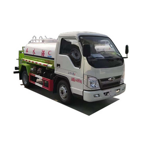 Foton 3000L Small urban green sprinkler  water tank truck for sale