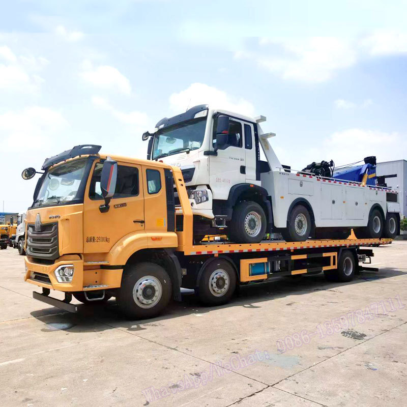 New 6x2 Hydraulic Flatbed Tow Truck with Crane 22Ton 12Ton 16Ton Boom Crane Wrecker Tow Truck on sale