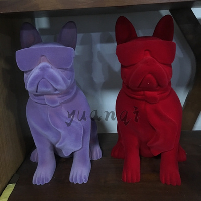 pop art home decoration dog statue resin french bulldog