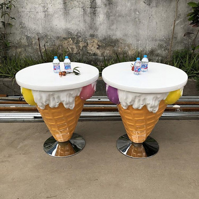 factory wholesale outdoor fiberglass furniture sculpture ice cream table and chairs