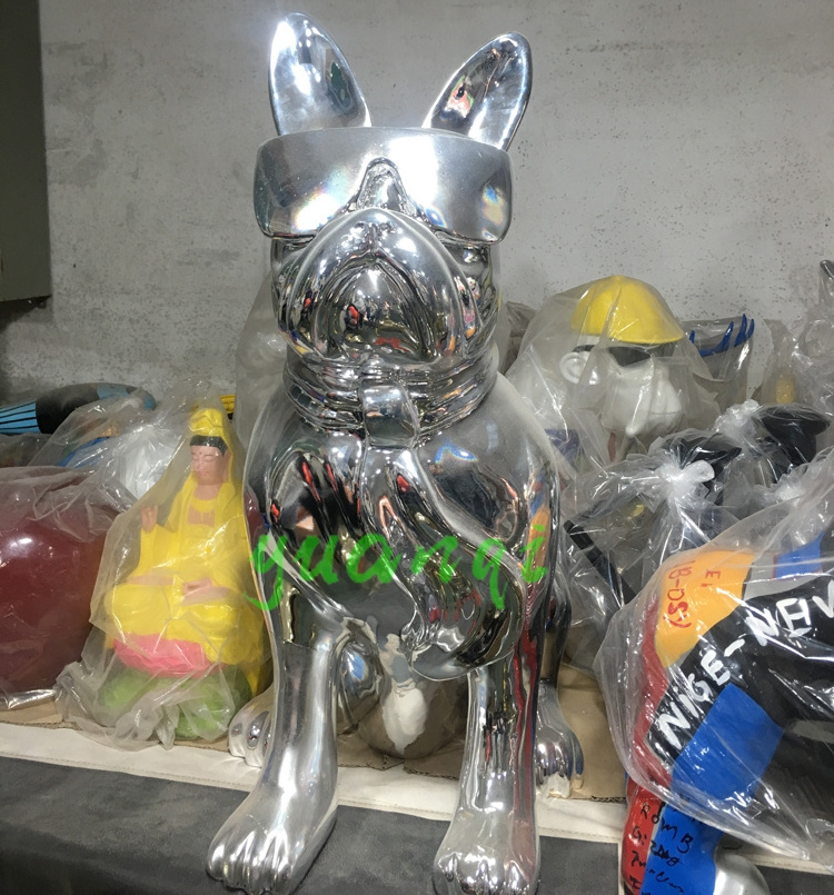 pop art home decoration dog statue resin french bulldog