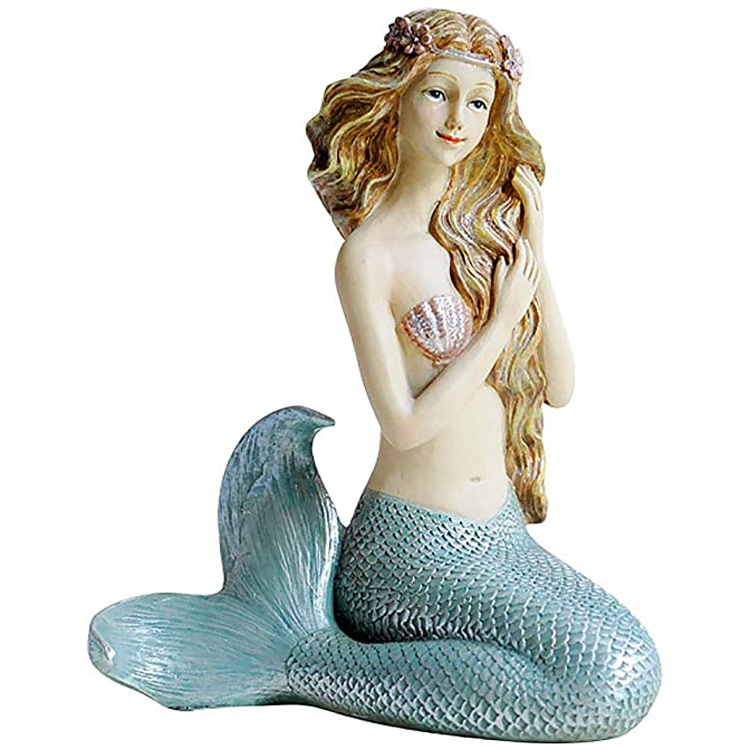 modern decoration beautiful mermaid sculpture life size resin statue for sale