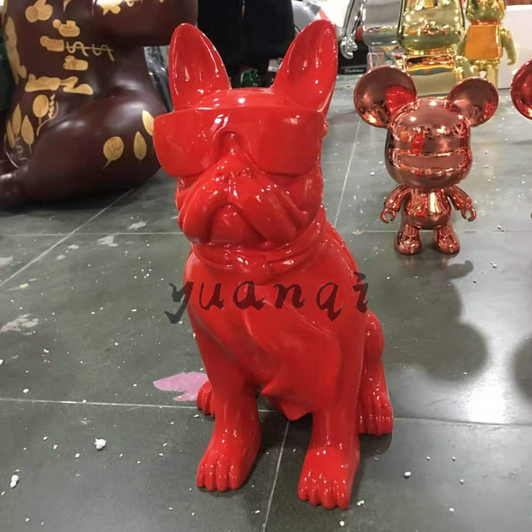 pop art home decoration dog statue resin french bulldog